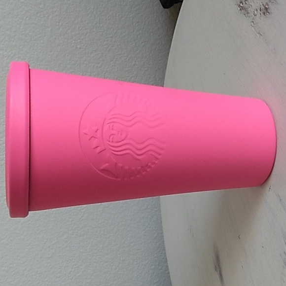 Starbucks Other - Starbucks Grande Matte Barbie Hot Pink 16 oz Stainless Steel Tumbler 2014
